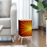 Nordic Square Small Trash Can with Lid, Sunburst Orange Brown