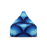 70s Retro Peacock Eye Home Decor Bean Bag Cover – Blue Midcentury Modern Seat