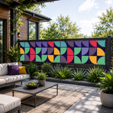 Retro 60s Outdoor Privacy Screen – Waterproof Fence Patio & Balcony