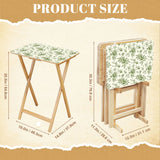 Sage Garden Floral retro TV tray set of 4, size guide with table and rack dimensions