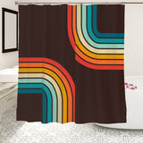 Black Rainbow 70s Retro Shower Curtain - Midcentury Style Home