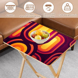 Midcentury Retro TV Trays Set of 4 with Wooden Storage Rack