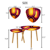 Triangle Retro Midcentury Coffee Table Set - Tripod 70s Nesting Tables
