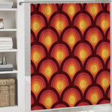 70s Retro Bathroom Set – Shower Curtain with 3 Matching Rugs