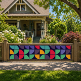 Retro 60s Outdoor Privacy Screen – Waterproof Fence Patio & Balcony