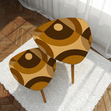 Triangle 60s Retro Tripod Nesting Table Set, Brown Tones