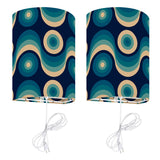 70s Retro Wall Sconces Set – Midcentury Style Linen Shade, Smart LED