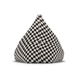 Black White Retro 60s Mod Style | Chessboard Bean Bag Chair Cover in 2 Sizes