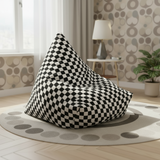 Black White Retro 60s Mod Style | Chessboard Bean Bag Chair Cover in 2 Sizes