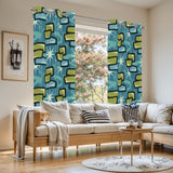 Retro 50s 60s Blackout Curtains: Mid-Century Modern Grommet Panels