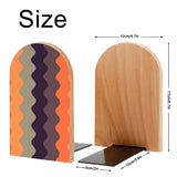 Size diagram of the Peach Chevron bookend: 12 cm wide, 17 cm high, base 10 by 5 cm