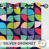 Abstract 60s Bauhaus Blackout Curtains: Vibrant Retro Midcentury Drapes