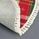 Classic Christmas Tartan Plaid Round Rug – Retro Vintage Style