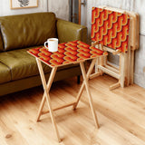 Retro Wooden TV Trays Set – Mid Century Folding Snack Tables