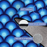 Large 70s Retro Rug 12x9 ft – Midcentury Plush Non-Slip Peacock Eye