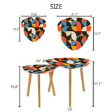 Triangle 60s Retro Tripod Nesting Table Set, Modernist Style