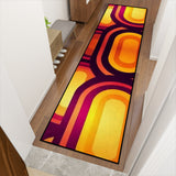 Bold Retro 70s Runner – Midcentury Yellow Red Orange Rug | Multi Sizes