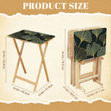 Gold Ginkgo retro TV tray set of 4, size guide with table and rack dimensions