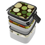 Retro Reusable Bento Lunch Box – Stackable Midcentury Polka Dots Food Box