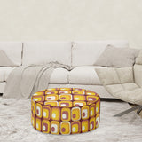 Retro 70s Orange Ottoman – Midcentury Modern Footstool Seat