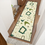 Atomic 60s Retro Runner Rugs – Pastel Yellow Green Midcentury Carpet