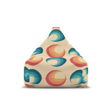 Retro 70s Bean Bag Chair Cover – Midcentury Modern Floor Seat