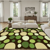 Green Retro Polka Dots Midcentury Retro Rug – Soft 70s Style Non-Slip Rug