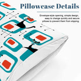 50s Atomic Cat Pattern Full Size Duvet Cover Set: Midcentury Retro Bedding - Bedding - retro