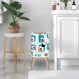 50s Atomic Cat Retro Trash Can with Lid - Midcentury Home Decor - One Size - retro tash cans