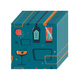 50s Atomic Kitchen Self-Adhesive Wall Panel Kit: Waterproof PVC Tiles - retro wallpaper