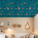 50s Atomic Kitchen Self-Adhesive Wall Panel Kit: Waterproof PVC Tiles - retro wallpaper