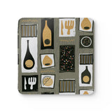 50s Midcentury Corkwood Coaster Set | Atomic Retro Home Decor - retro coaster