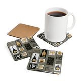 50s Midcentury Corkwood Coaster Set | Atomic Retro Home Decor - retro coaster