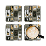 50s Midcentury Corkwood Coaster Set | Atomic Retro Home Decor - retro coaster