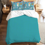 50s Pattern 3 pcs Duvet Cover Set Set: Retro Midcentury Bedding - retro bedding