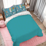 50s Pattern 3 pcs Duvet Cover Set Set: Retro Midcentury Bedding - retro bedding
