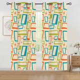 50s Vintage Grommet Curtains: Atomic Midcentury Blackout Panels - 50’’x84’’x2pcs - retro curtains