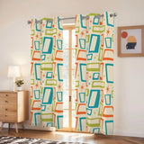 50s Vintage Grommet Curtains: Atomic Midcentury Blackout Panels - retro curtains