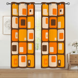 Multi Sizes 70s Grommet Curtains: Midcentury Modern Blackout Drapes
