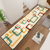 Retro 60s Runner Rug – Midcentury Modern Multi Sizes Non-Slip Polyester
