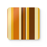 Retro Striped Midcentury Drink Coasters – Cork Back Set of 4