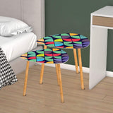 Triangle 60s Retro Tripod Nesting Table Set, Modernist Rainbow