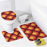 70s Retro Bathroom Set – Shower Curtain with 3 Matching Rugs