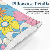 Retro 70s Flower Power Double Duvet Cover Set: Pastel Full Size Bedding
