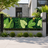 Green Monstera Balcony Fence Privacy Screen – Retro 70s Waterproof Cover