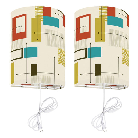 50s Retro Wall Sconces Set –  Smart LED, Geometric Colorful