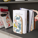 Botanical Leaf retro wooden bookend on a dark shelf with books