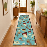 Retro Winter Animals Runner Rug 24" × 120" – Christmas Hallway Decor