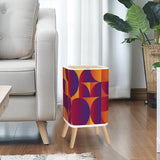 Retro Square Trash Can with Lid Bauhaus Revival Abstract Punchy Colors