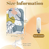 Retro Floral Linen Shade Wall Sconces - 60s Style Plug-in Lamp Set of 2